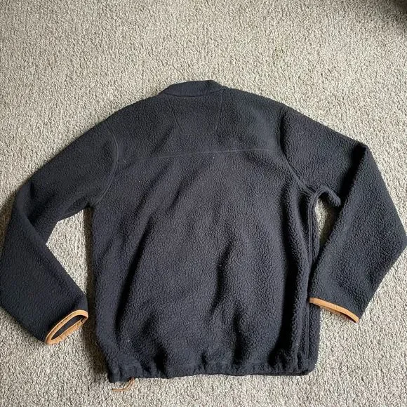 Carharrt Women's Pullover M Relaxed Fit Black Tan Fleece 1/4 Button Pocket Warm - Picture 11 of 14